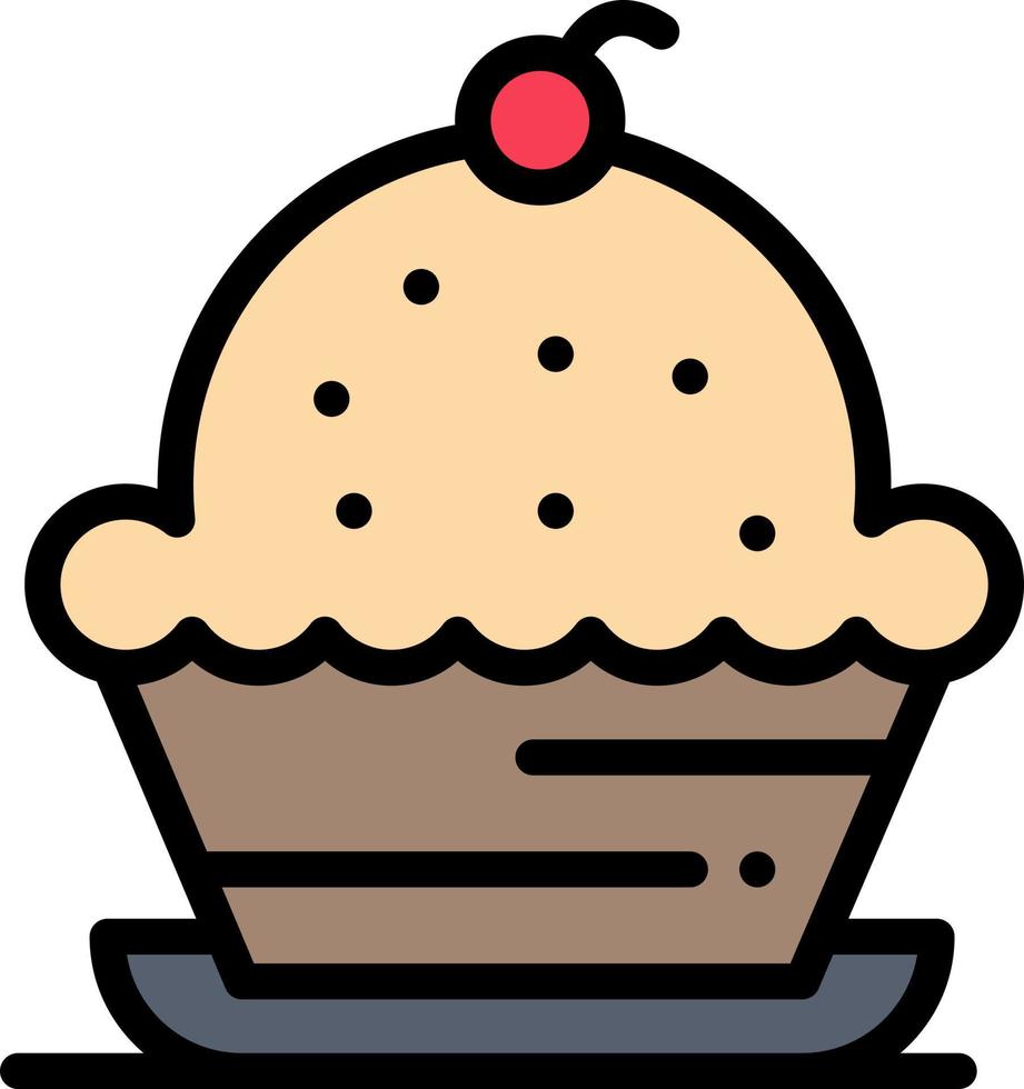 gâteau dessert muffin doux thanksgiving entreprise logo modèle plat couleur vecteur