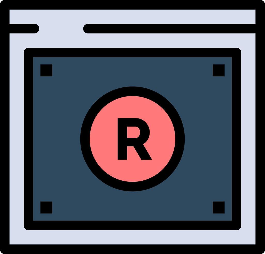 modèle de bannière d'icône de vecteur d'icône de couleur plate en ligne de loi numérique de droit d'auteur d'entreprise