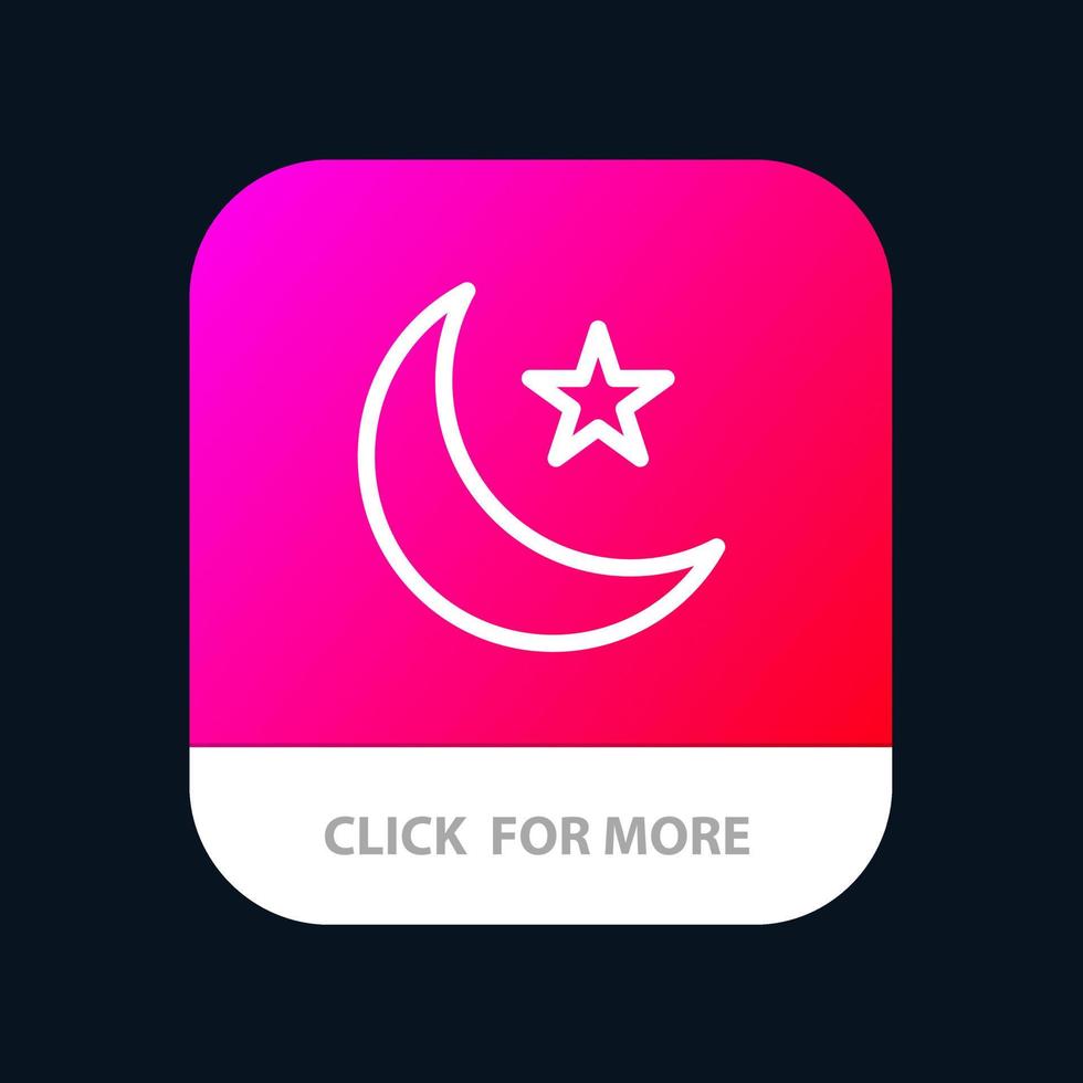 bouton d'application mobile lune nuit étoile nuit version ligne android et ios vecteur
