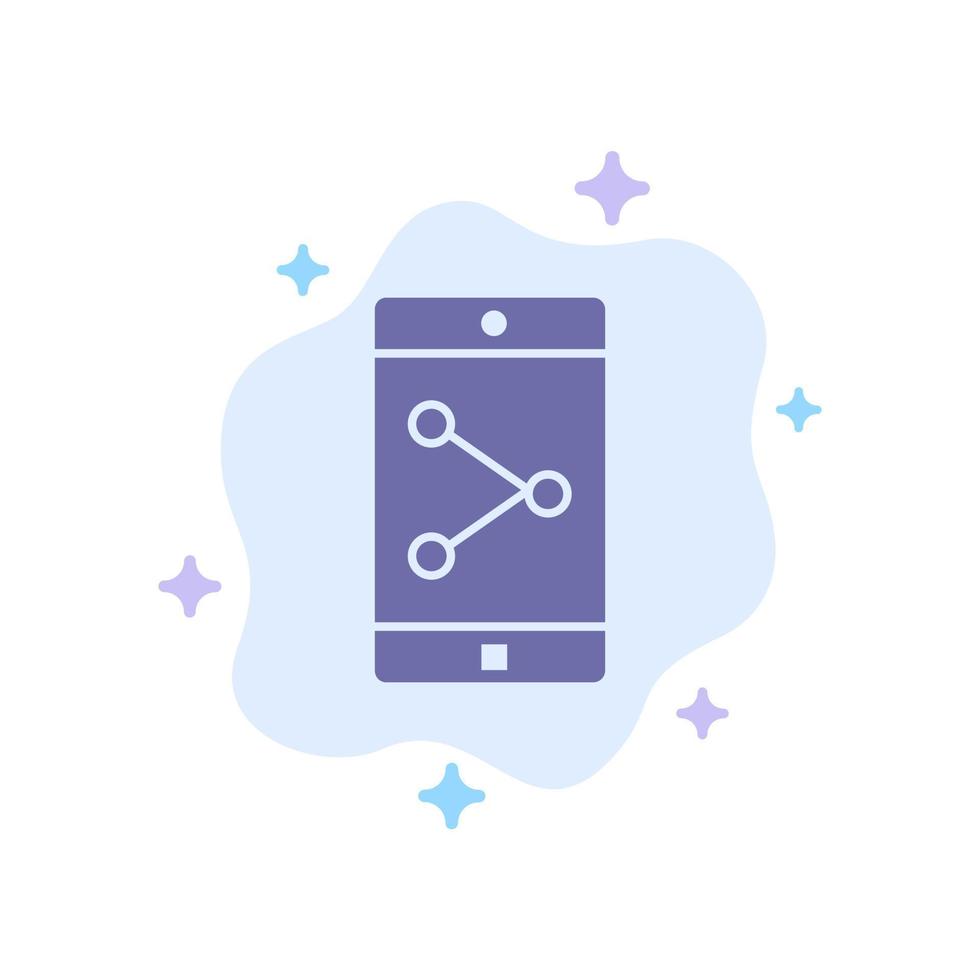 app partager l'icône bleue de l'application mobile mobile sur fond de nuage abstrait vecteur