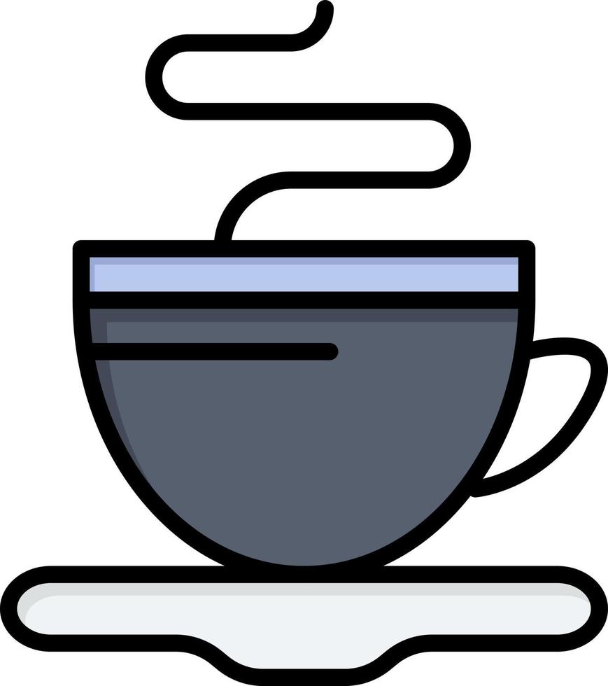 tasse de thé café hôtel plat couleur icône vecteur icône modèle de bannière