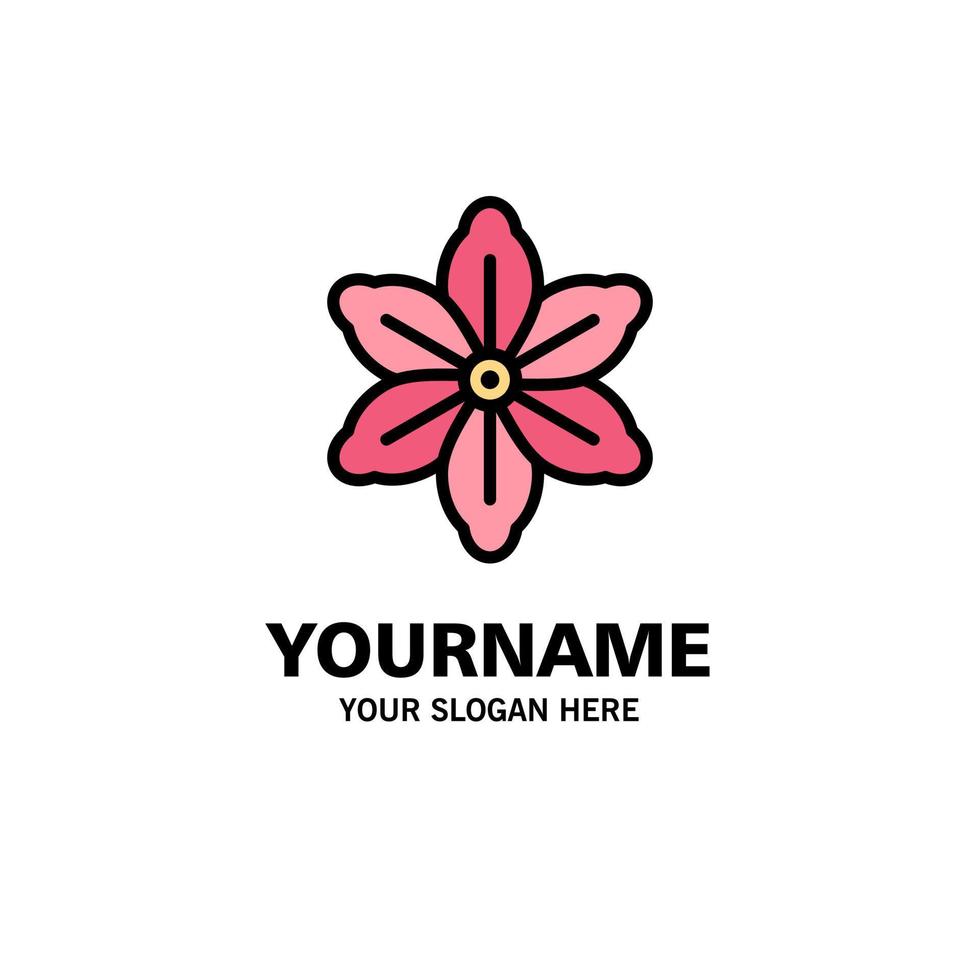 fleur floral nature printemps modèle de logo d'entreprise couleur plate vecteur