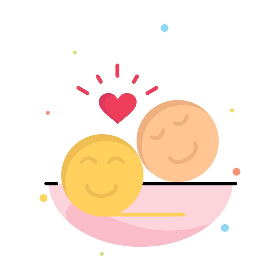 couple avatar smiley visages emojis saint valentin résumé plat couleur icône modèle vecteur