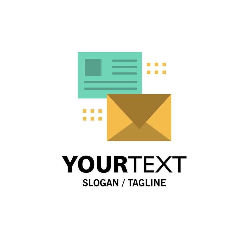 mailing conversation e-mails liste courrier entreprise logo modèle plat couleur vecteur