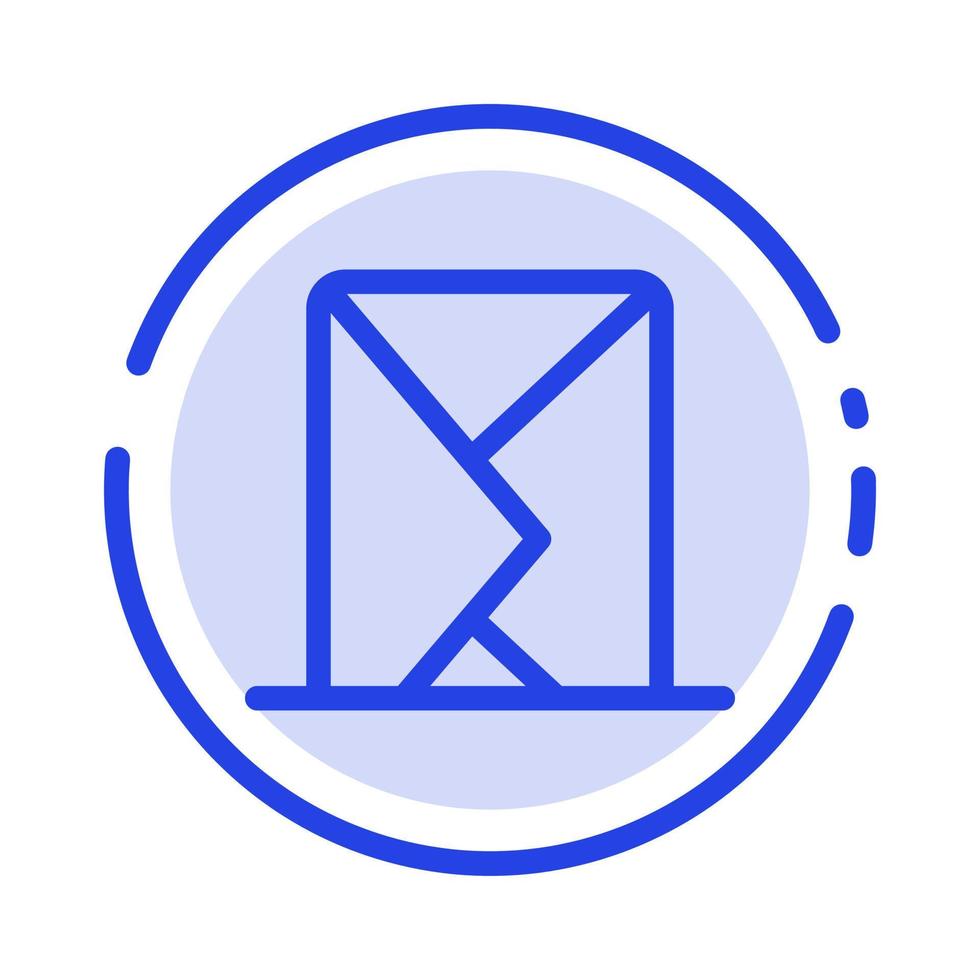 e-mail enveloppe mail message envoyé icône ligne pointillée bleue vecteur