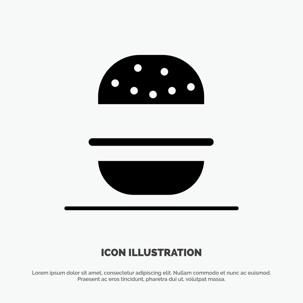 burger manger américain usa glyphe solide icône vecteur