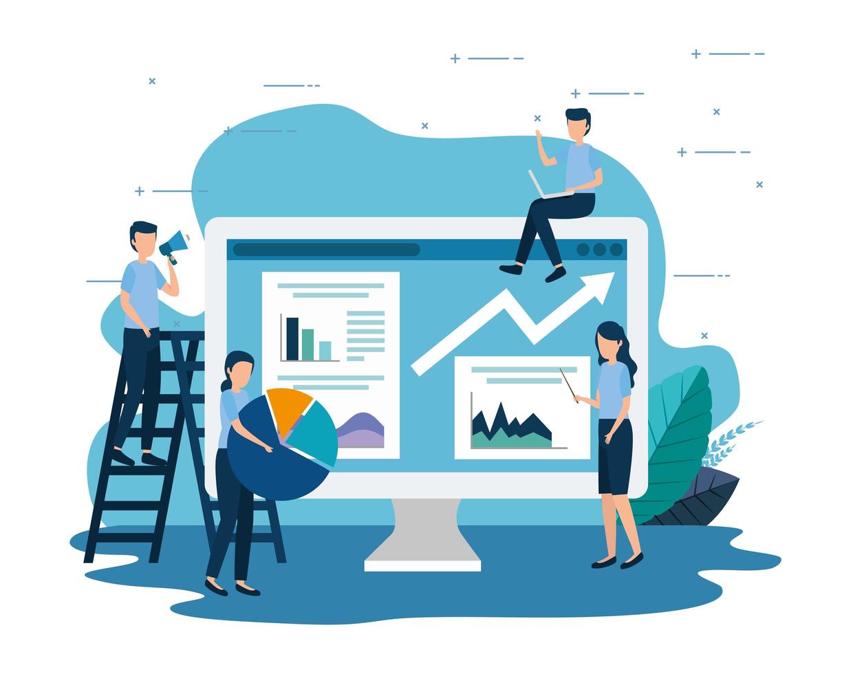 conception de vecteur de statistiques d & # 39; analyse commerciale