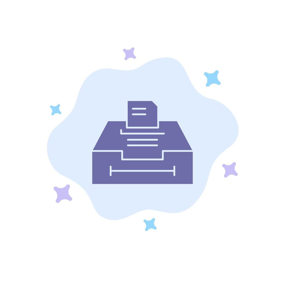 icône bleue d'informations commerciales d'archivage de données sur fond de nuage abstrait vecteur