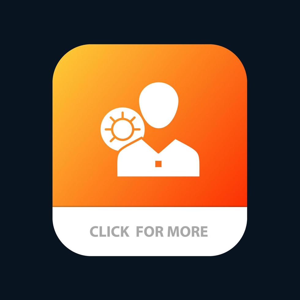 efficacité du travail engrenage humain profil personnel utilisateur bouton d'application mobile android et ios version de glyphe vecteur
