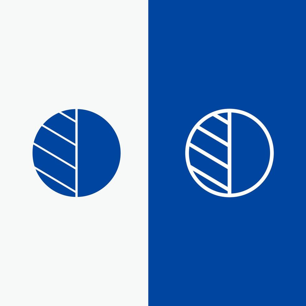 retouche photo ligne d'ombre et glyphe solide icône bannière bleue ligne et glyphe solide icône bannière bleue vecteur