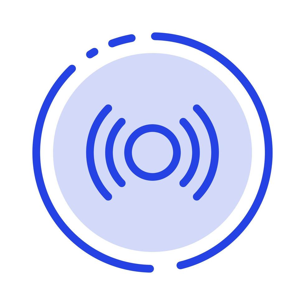 signal essentiel de base ui ux icône de ligne en pointillé bleu vecteur