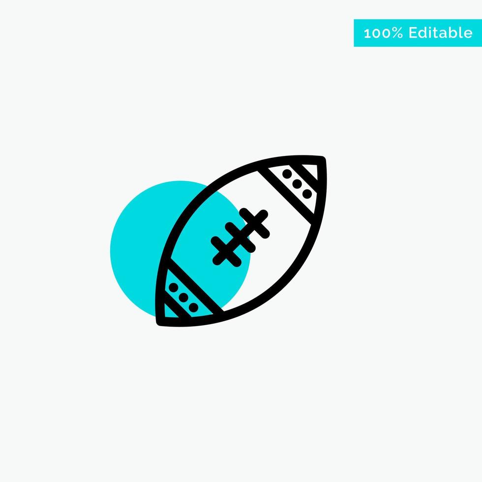 ballon américain football nfl rugby turquoise point culminant cercle icône vecteur