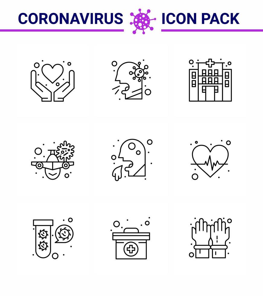ensemble simple de protection covid19 pack d'icônes bleu 25 icône incluse vomi avertissement avion de vacances malade coronavirus viral 2019nov éléments de conception de vecteur de maladie