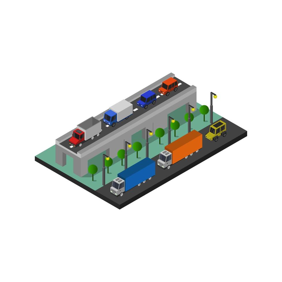 pont isométrique illustré sur fond blanc vecteur