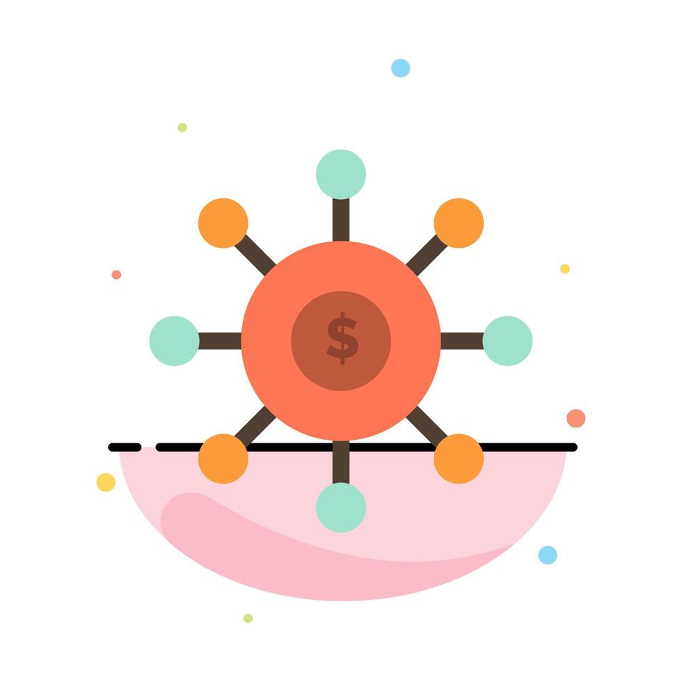 modèle d'icône de couleur plat abstrait financier d'ensemencement de connexion d'argent dollar vecteur