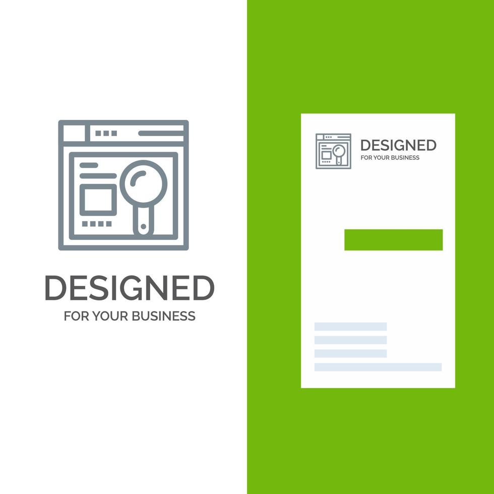 navigateur web recherche éducation conception de logo gris et modèle de carte de visite vecteur