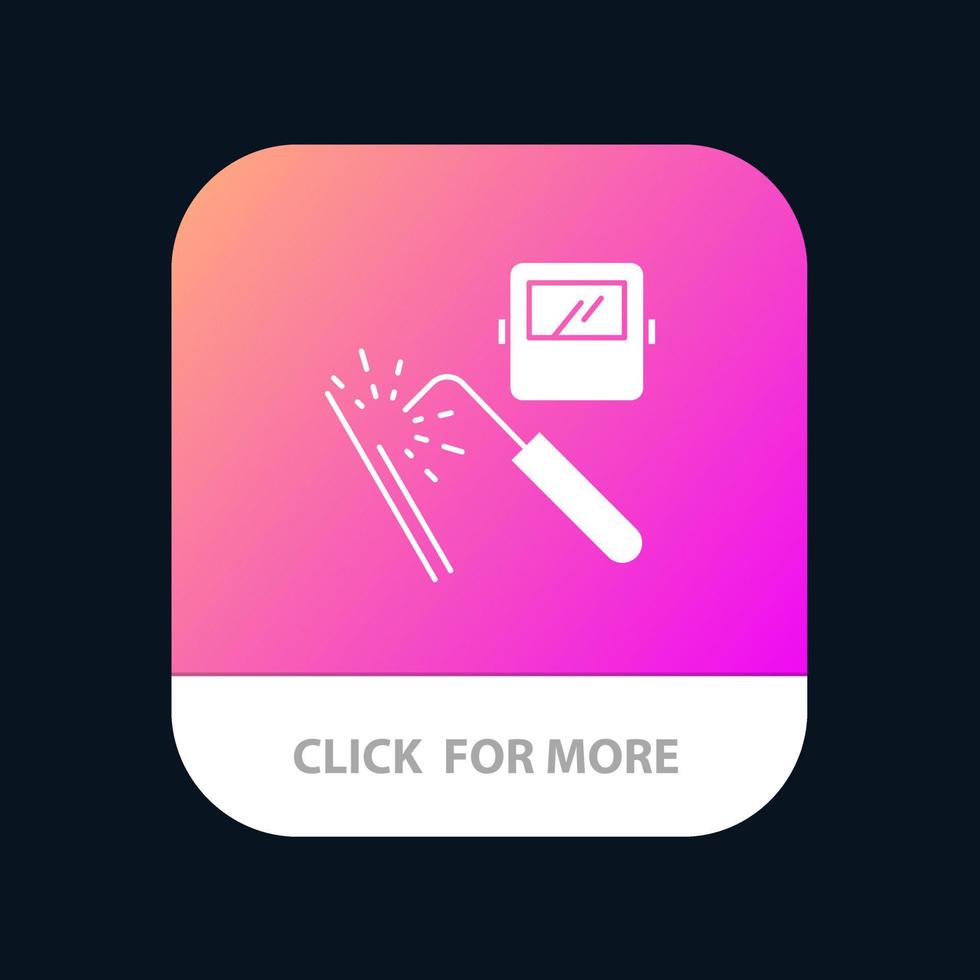 machine à souder masque usine industrie bouton application mobile version glyphe android et ios vecteur
