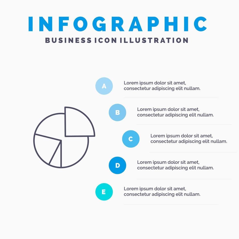 graphique business diagramme finance graphique tarte statistiques ligne icône avec 5 étapes présentation infographie fond vecteur