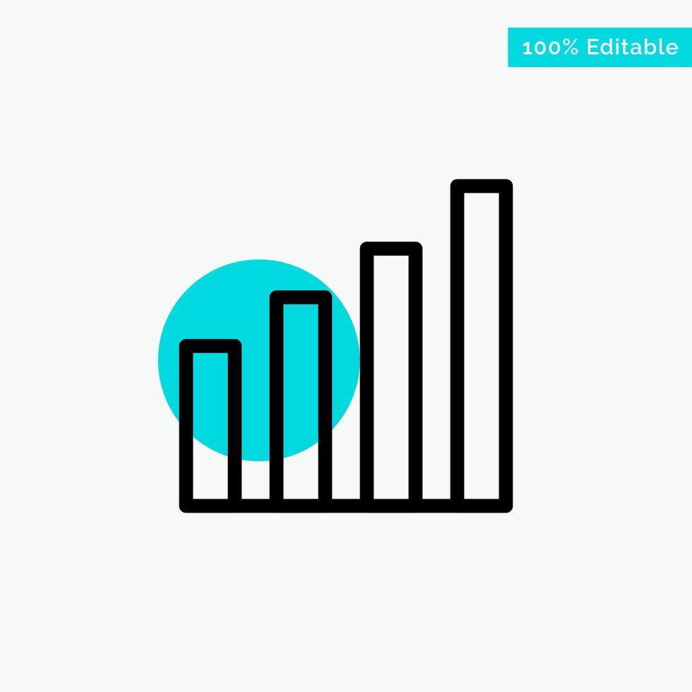 utilisateur de signal d'interface analytique icône de vecteur de point de cercle de surbrillance turquoise