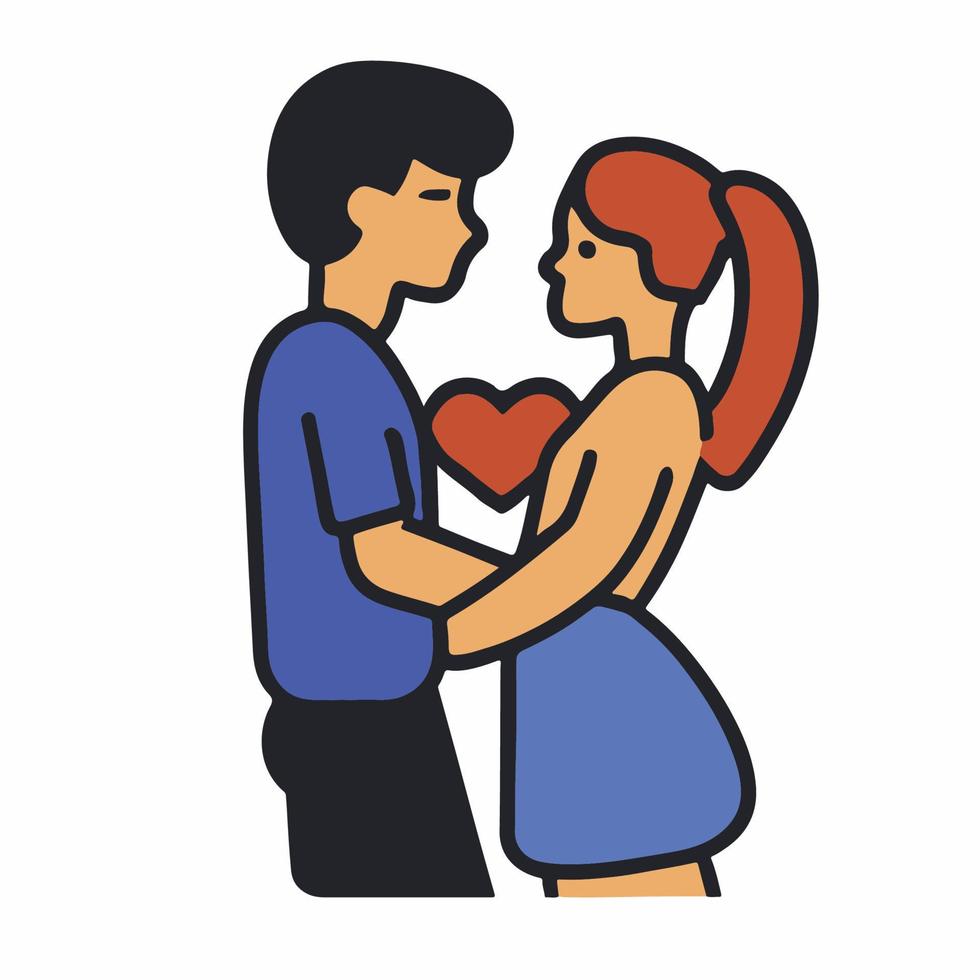 couples amoureux illustration dans le style d'icône de dessin animé plat vecteur