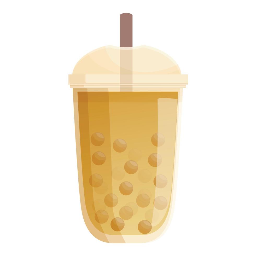 vecteur de dessin animé d'icône de thé à bulles fraîches. tasse à boire