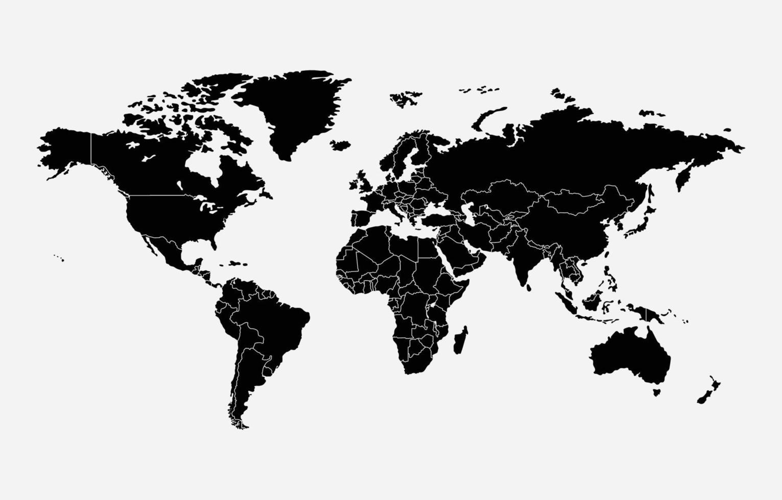 carte du monde fond noir et blanc vecteur