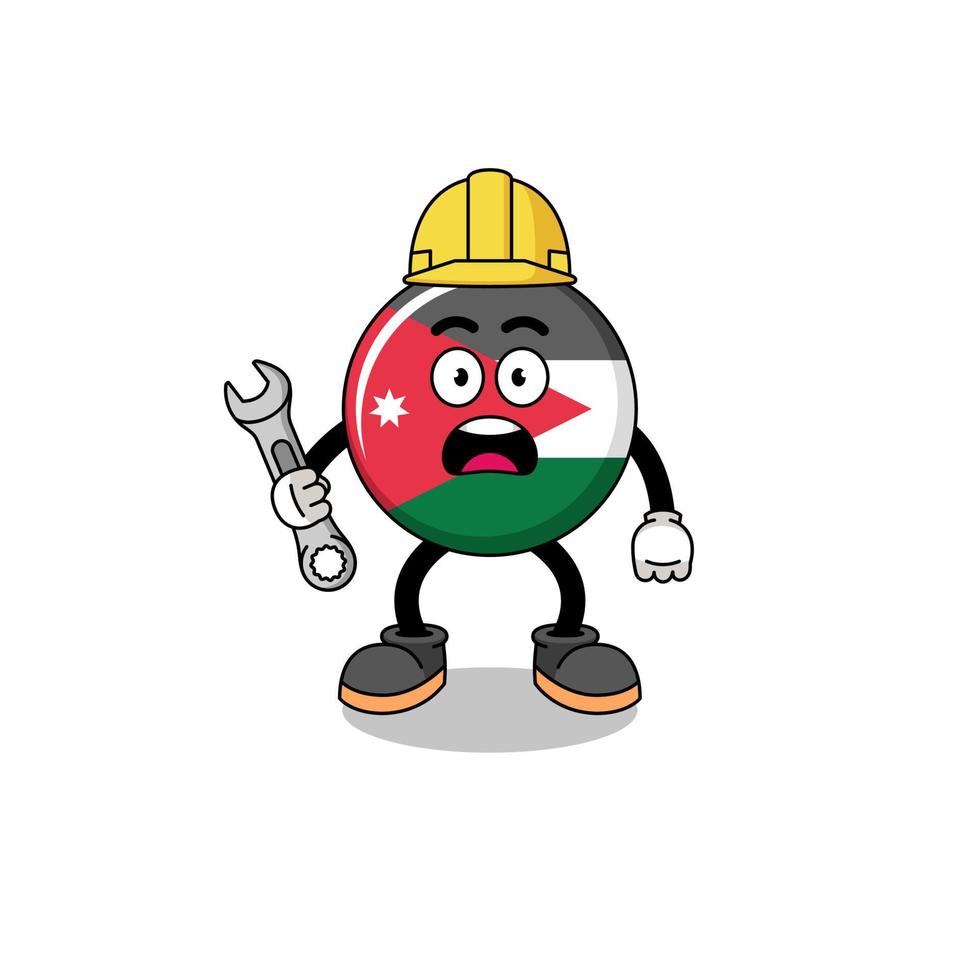 illustration de caractère du drapeau de la jordanie avec erreur 404 vecteur