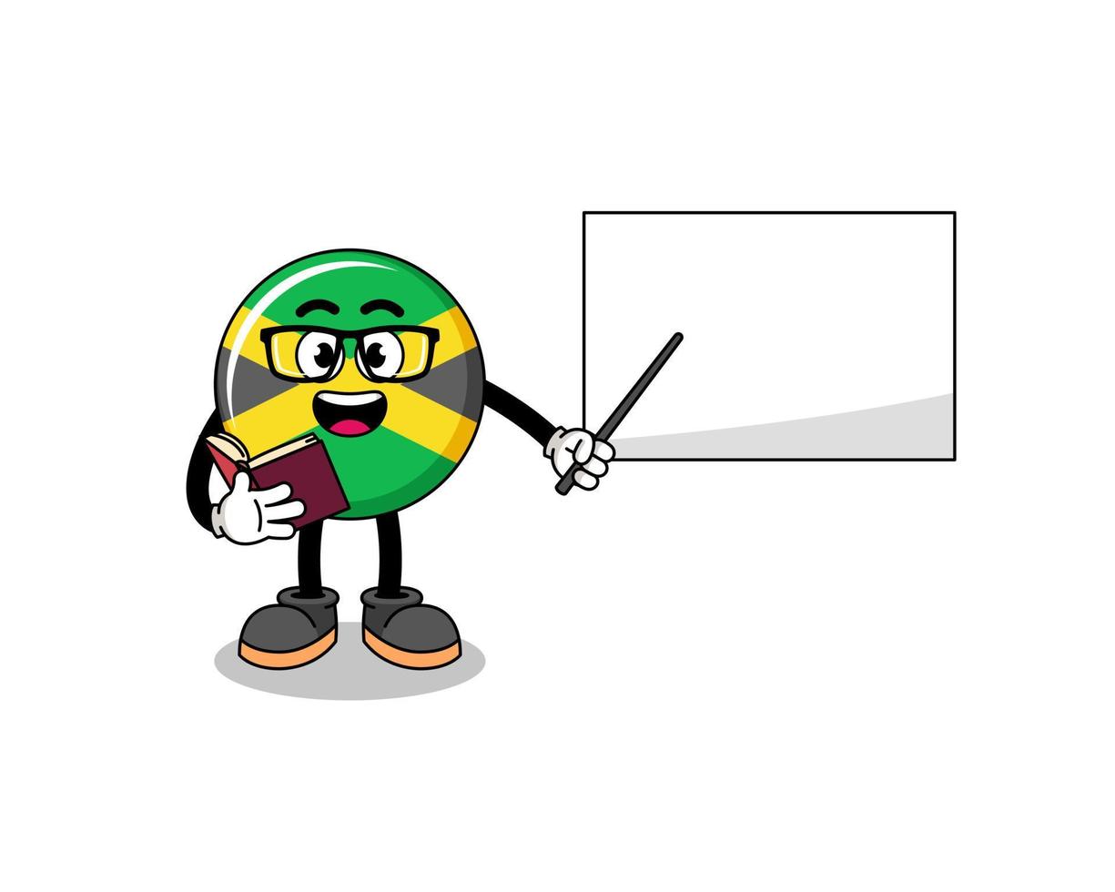 mascotte, dessin animé, de, jamaïque, drapeau, professeur vecteur
