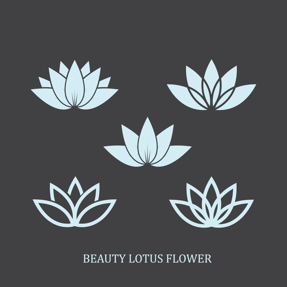 modèle de logo de conception de fleurs de lotus de vecteur de beauté