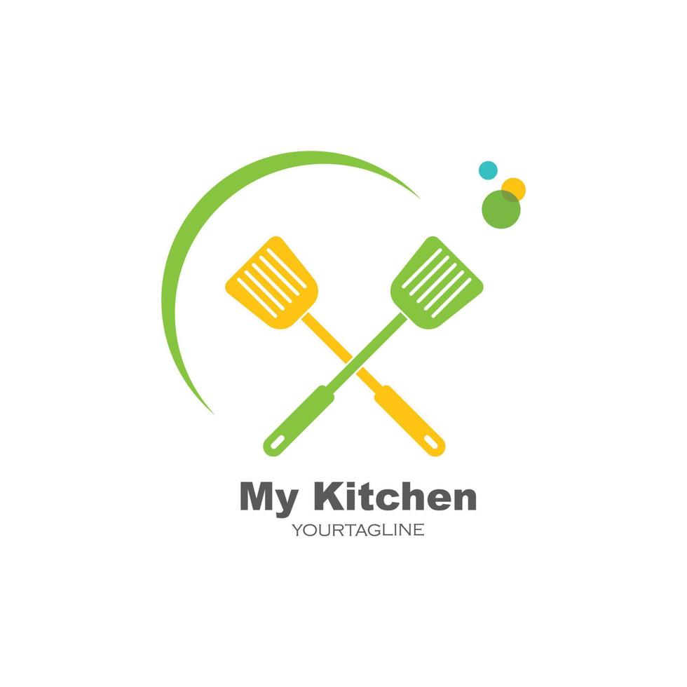 icône du logo de la spatule du vecteur de cuisine et kithen