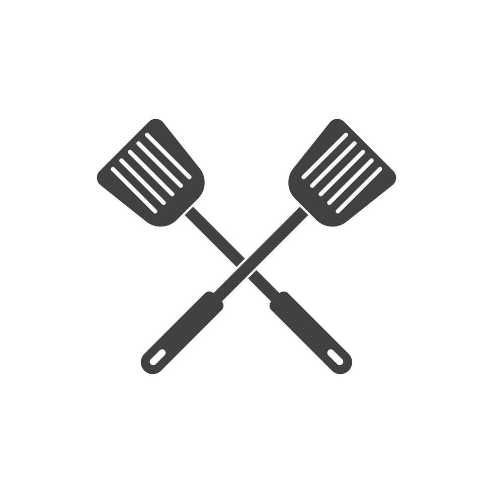 icône du logo de la spatule du vecteur de cuisine et kithen