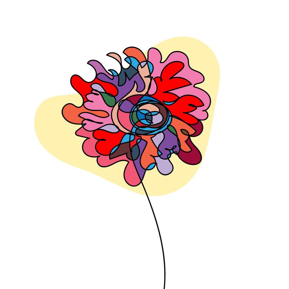 fleurs de doodle abstraites dessinées à la main vecteur