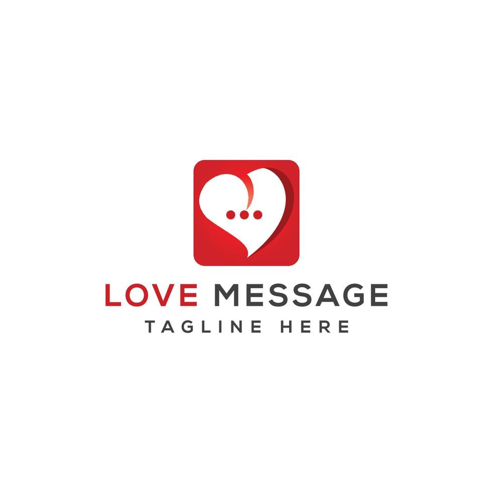 logo en forme de coeur avec message d'amour vecteur