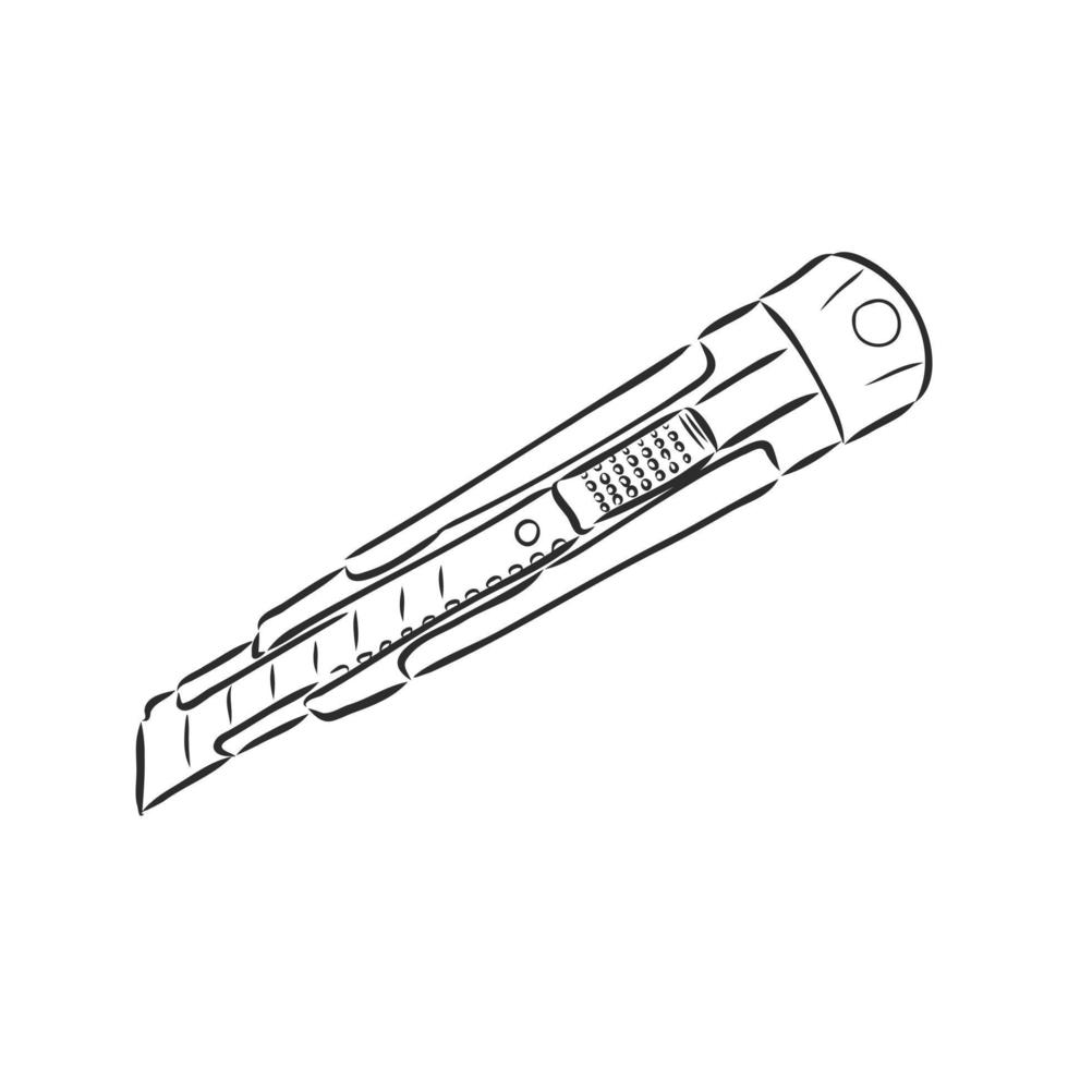 croquis de vecteur de couteau de papeterie