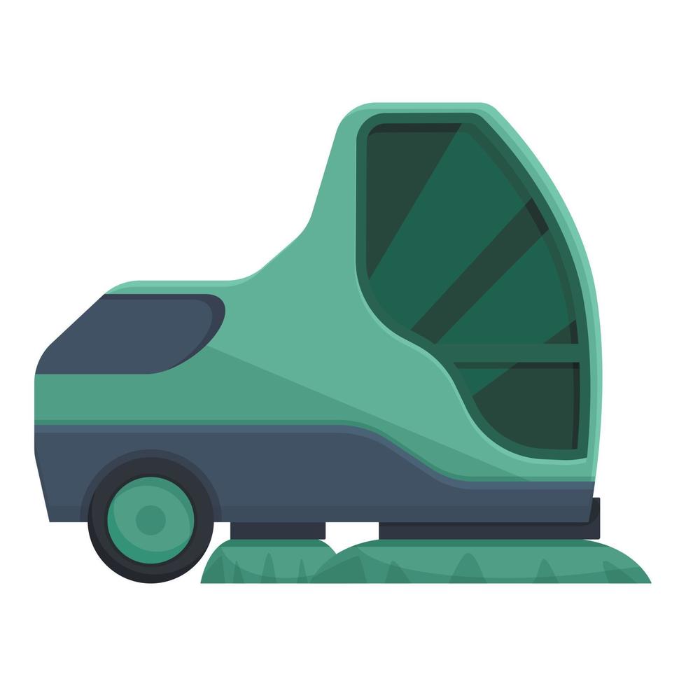 vecteur de dessin animé d'icône de balayeuse propre. camion de rue