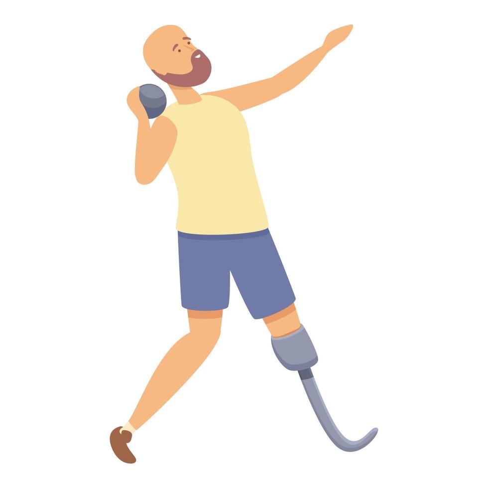 vecteur de dessin animé d'icône d'athlète handicapé. sport physique