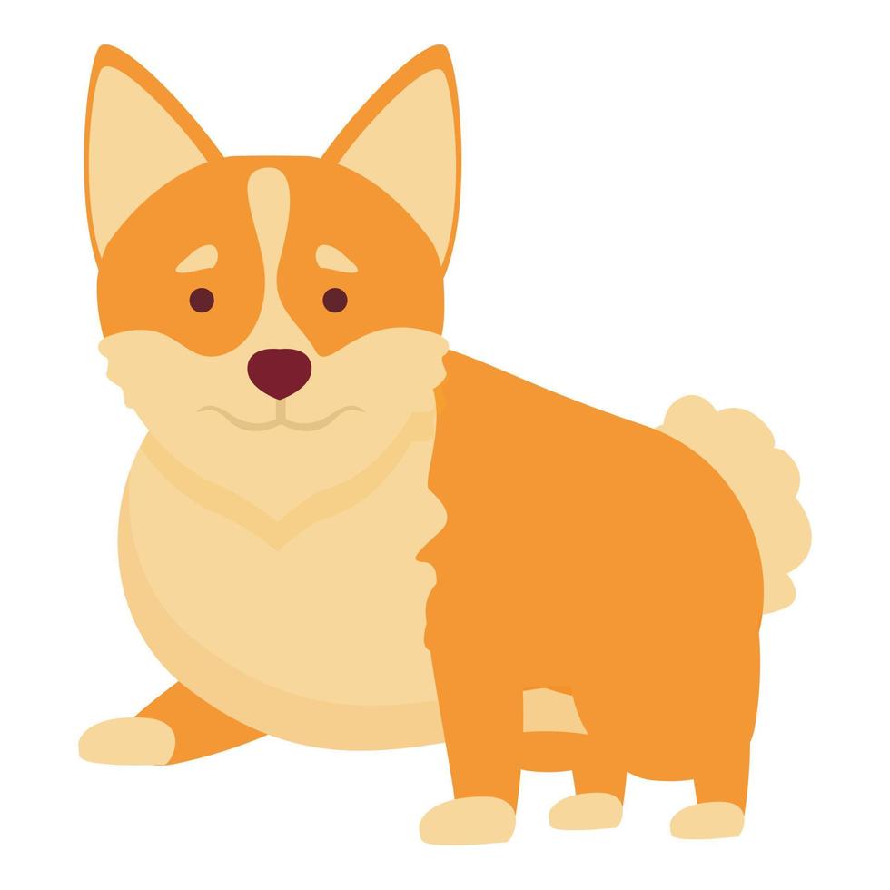 vecteur de dessin animé d'icône corgi mignon. animal de compagnie drôle