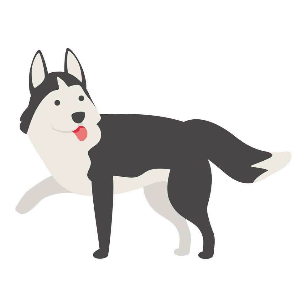 vecteur de dessin animé icône husky sibérien. tête de chien