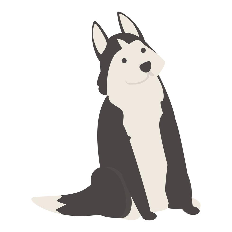 vecteur de dessin animé d'icône de visage de chien. Husky sibérien