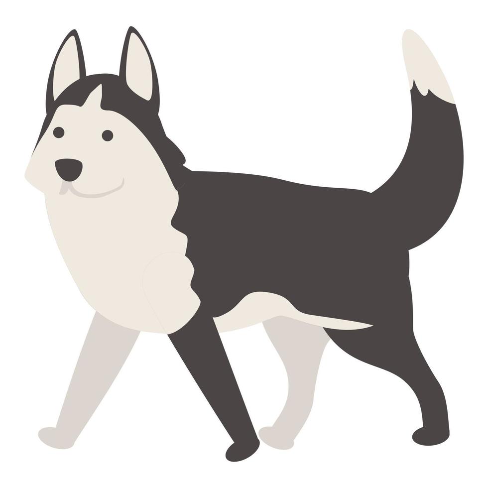 vecteur de dessin animé mignon icône husky. chien sibérien