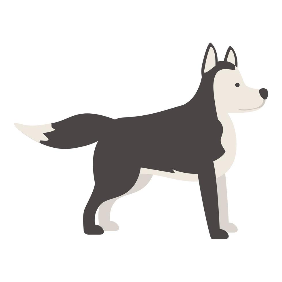 vecteur de dessin animé fort icône husky. chien sibérien