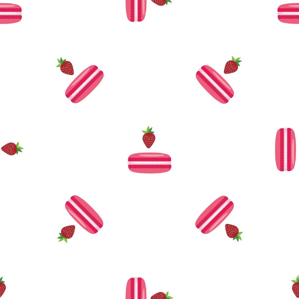 vecteur transparente motif macaron aux fraises
