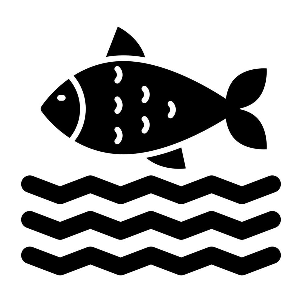 icône de fruits de mer délicieux, dessin vectoriel de poisson