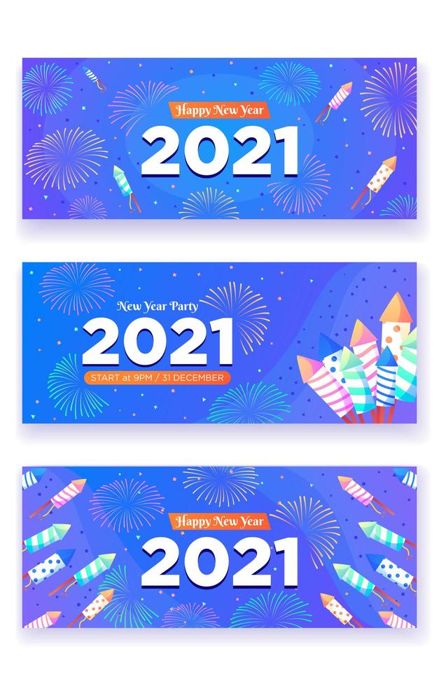 bannière colorée bonne année 2021 vecteur