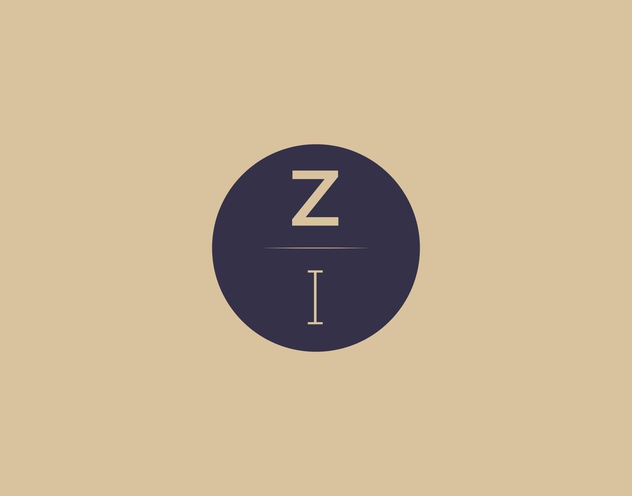 zi lettre moderne élégant logo design images vectorielles vecteur