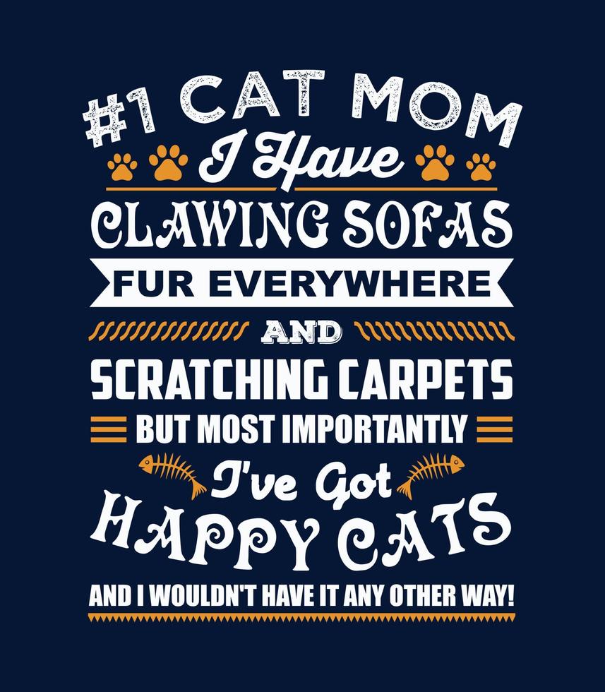 maman chat. conception de typographie amoureux des chats. vecteur