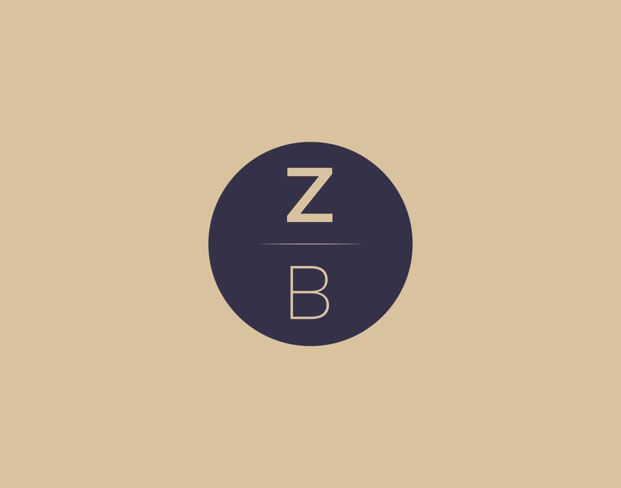 zb lettre moderne élégant logo design images vectorielles vecteur
