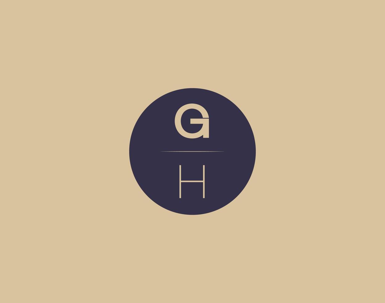 gh lettre moderne élégant logo design images vectorielles vecteur