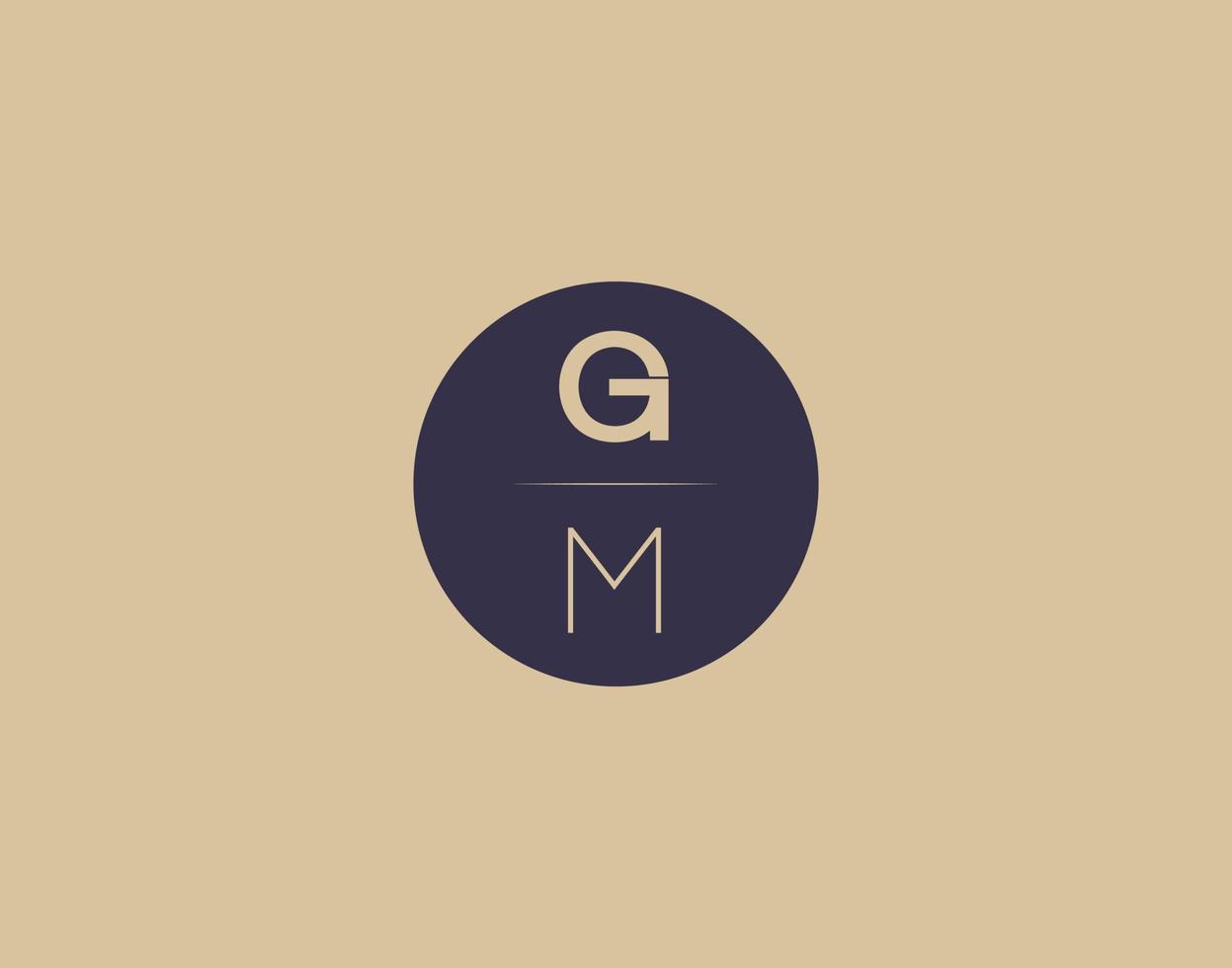gm lettre moderne élégant logo design images vectorielles vecteur