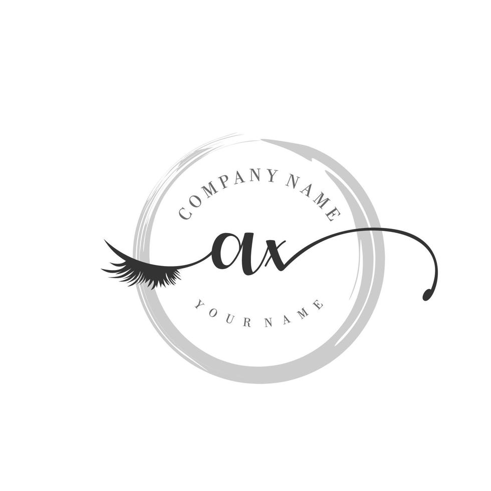 initiale hache logo écriture salon de beauté mode moderne luxe monogramme vecteur